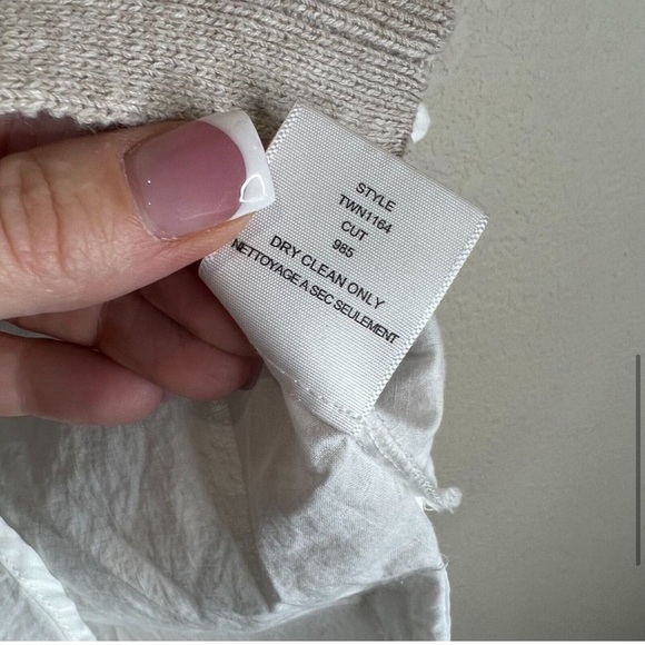 Brochu Walker Women’s Linen Blend Knit Sweater Tank Top Tan White Size Small - Picture 6 of 6